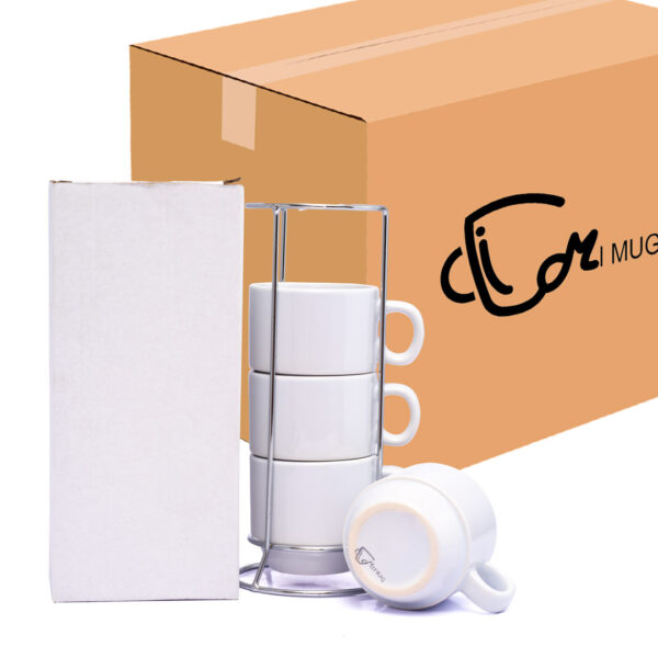 Mug Apilable X4 Blanco Caja X12 Sets