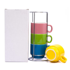 Mug Apilable X4 Colores Pastel