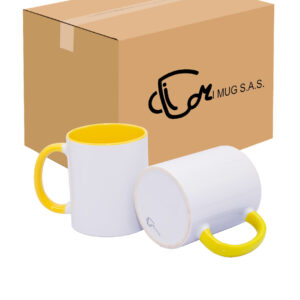 Mug Oreja Y Color Interno Amarillo Caja X36 Und
