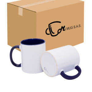 Mug Oreja Y Color Interno Azul Oscuro Caja X36 Und