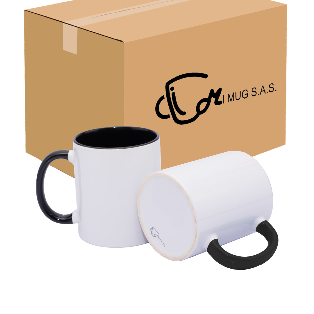 Mug Oreja Y Color Interno Negro Caja X36 Und
