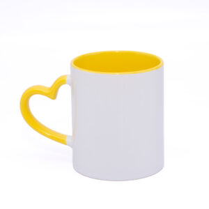 Mug Color Interno Oreja De Corazon Amarillo