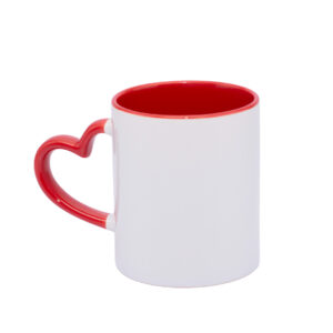 Mug Color Interno Oreja De Corazon Rojo