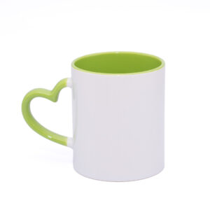 Mug Color Interno Oreja De Corazon Verde Claro