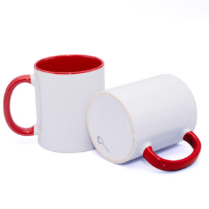 Mug Oreja Y Color Interno Rojo
