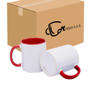 Mug Oreja Y Color Interno Rojo Caja X36 Und
