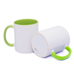 Mug Oreja Y Color Interno Verde Claro