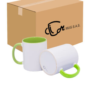Mug Oreja Y Color Interno Verde Claro Caja X36 Und