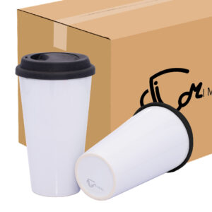 Mug Cónico Con Tapa En Silicona Negro Caja X36 Und