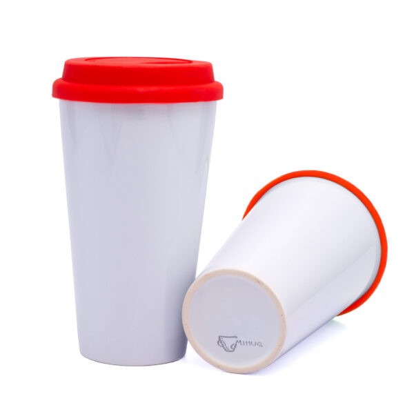 Mug Cónico Con Tapa En Silicona Rojo