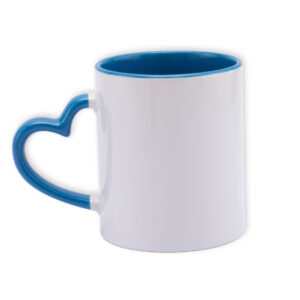 Mug Color Interno Oreja De Corazon Azul Claro