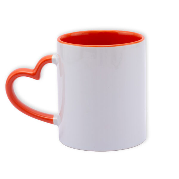Mug Color Interno Oreja De Corazon Naranja