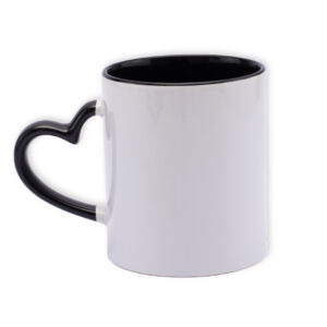 Mug Color Interno Oreja De Corazon Negro