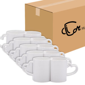 Mug Pareja Oreja De Corazon Blanco Caja X36 Und (18 Parejas)