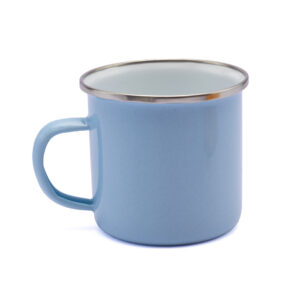 Mug Peltre Azul Claro Borde Gris
