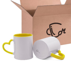 Mug Color Interno Oreja De Corazon Amarillo Cajax36 Und