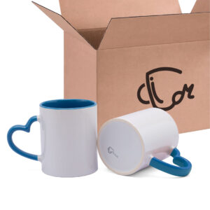 Mug Color Interno Oreja De Corazon Azul Claro Cajax36 Und