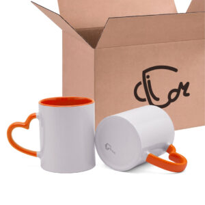 Mug Color Interno Oreja De Corazon Naranja Cajax36 Und