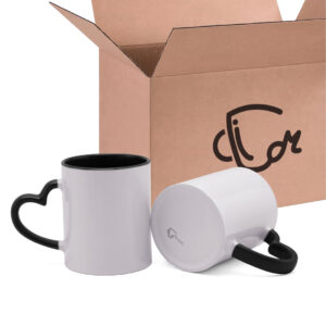 Mug Color Interno Oreja De Corazon Negro Cajax36 Und