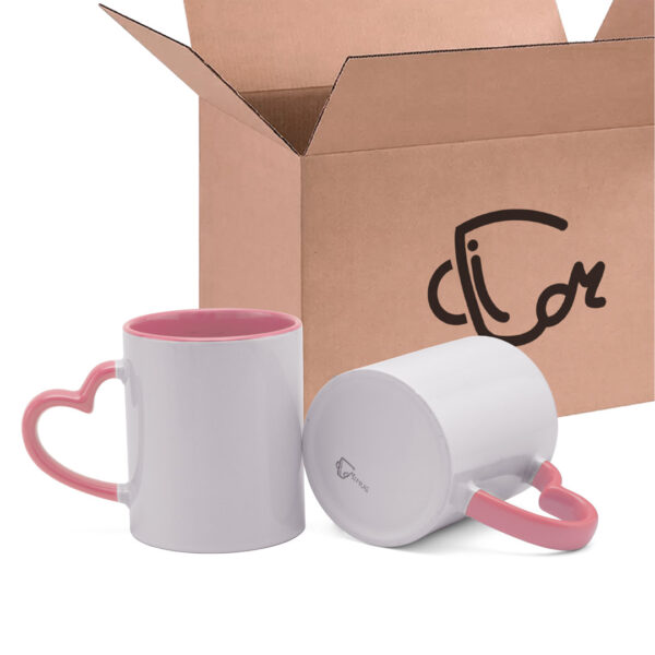 Mug Color Interno Oreja De Corazon Rosado Cajax36 Und