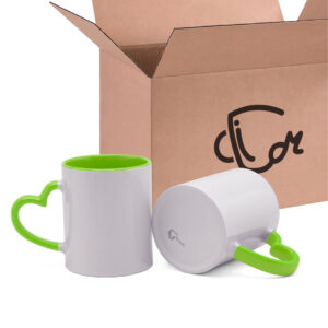 Mug Color Interno Oreja De Corazon Verde Claro Cajax36 Und