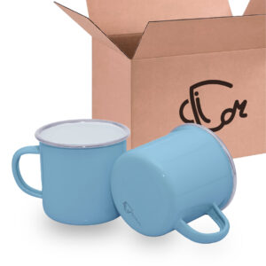 Mug Peltre Azul Claro Borde Gris Caja X36 Und