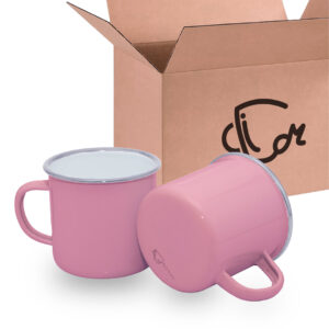Mug Peltre Rosado Borde Gris Caja X36 Und