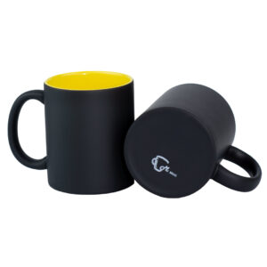 Mug Mágico Negro Mate/Color Interno Amarillo