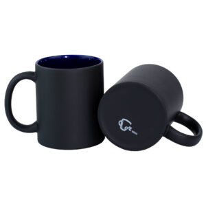 Mug Mágico Negro Mate/Color Interno Azul Oscuro