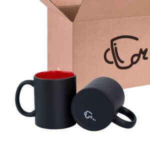 Mug Mágico Negro Mate/Color Interno Rojo Caja X36 Und