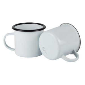 Mug Peltre Blanco Borde Negro