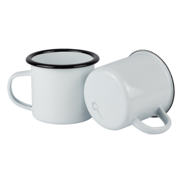 Mug Peltre Blanco Borde Negro