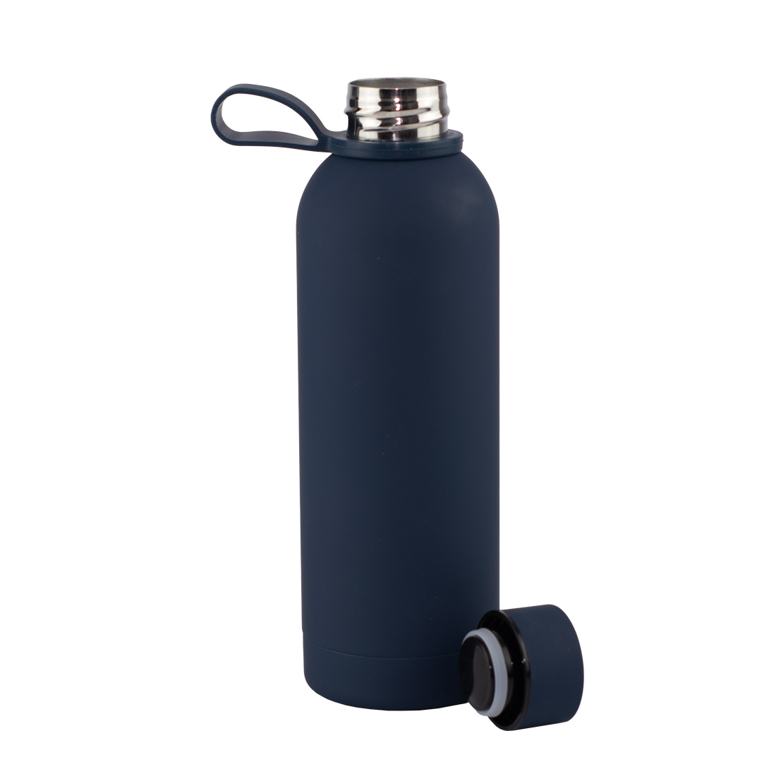 Termo Aislante Con Manija En Silicona 16 Oz Azul Petroleo Mate - Imagen 3