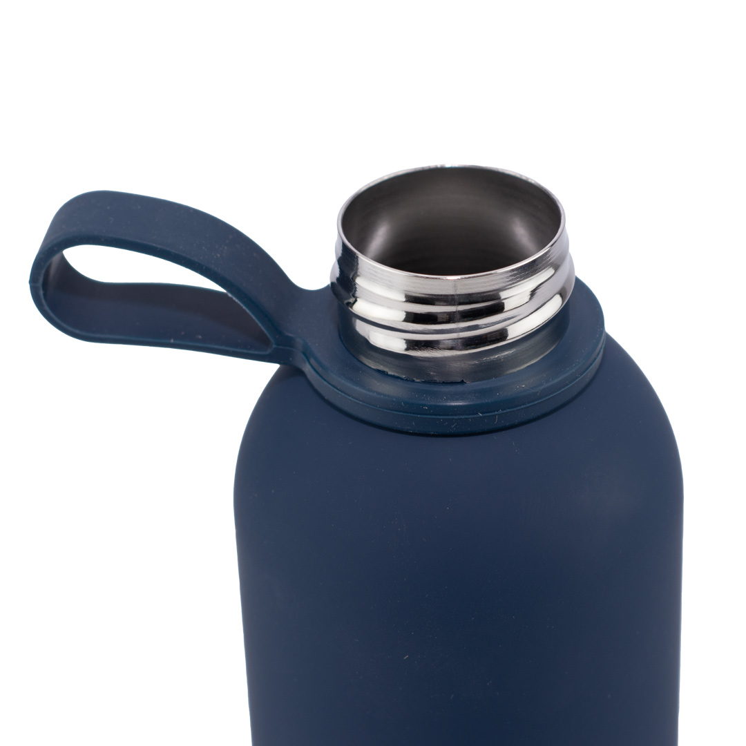 Termo Aislante Con Manija En Silicona 16 Oz Azul Petroleo Mate - Imagen 4