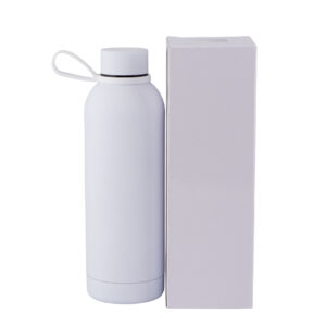 Termo Aislante Con Manija En Silicona 16 Oz Blanco Mate