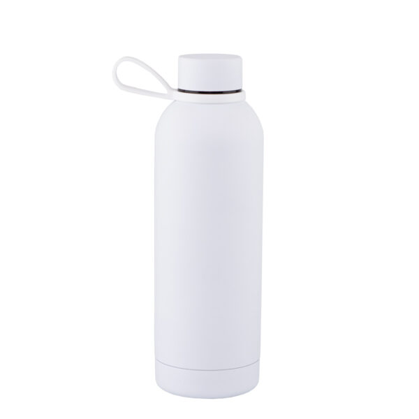 Termo Aislante Con Manija En Silicona 16 Oz Blanco Mate - Imagen 2