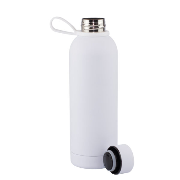 Termo Aislante Con Manija En Silicona 16 Oz Blanco Mate - Imagen 3
