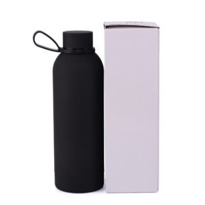 Termo Aislante Con Manija En Silicona 16 Oz Negro Mate