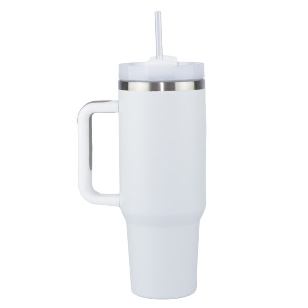 Termo Tumbler Pitillo Con Manija 40 Oz Blanco - Imagen 2