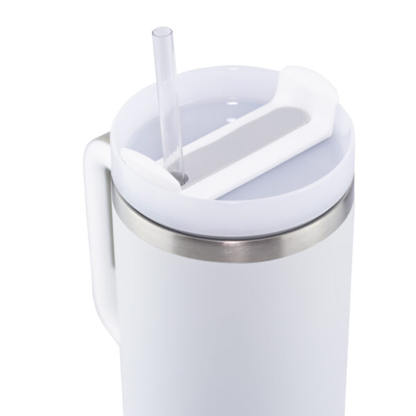 Termo Tumbler Pitillo Con Manija 40 Oz Blanco - Imagen 4