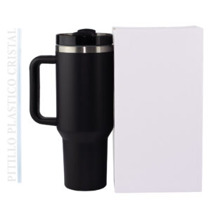 Termo Sport Bombilla Con Manija Acero Inoxidable 40 Oz Negro