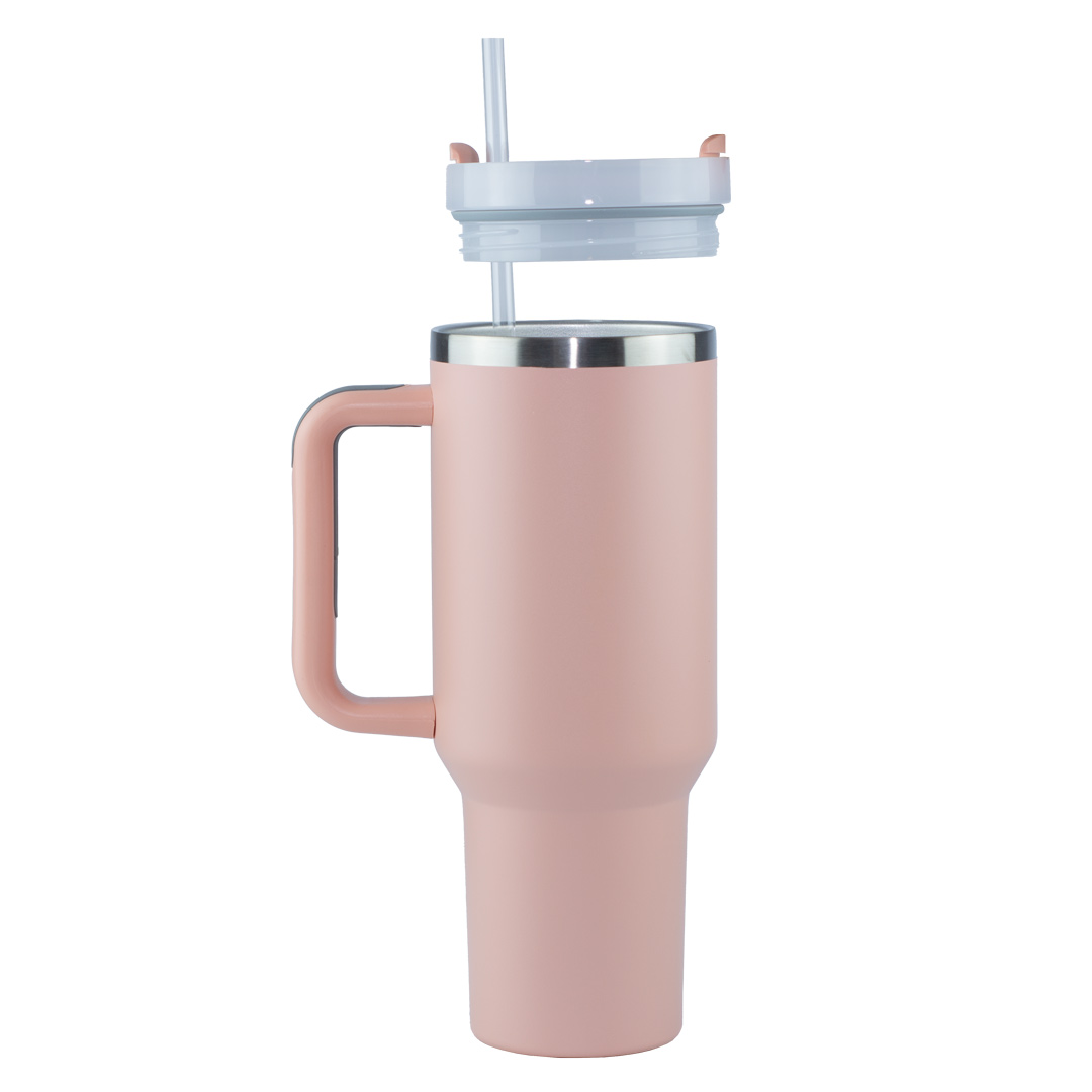 Termo Tumbler Pitillo Con Manija 40 Oz Palo De Rosa - Imagen 3