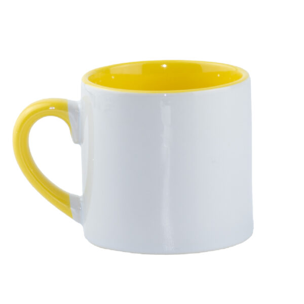 Mini Mug Amarillo de 6 oz Color Interno y Oreja Para Sublimar Caja X48 und - Imagen 2