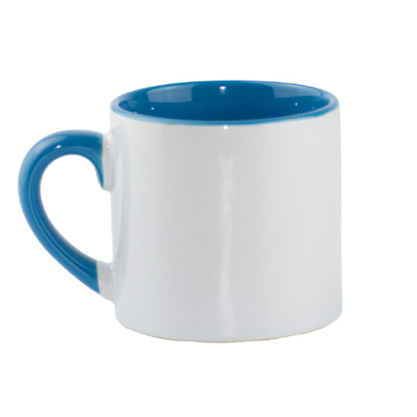 Mini Mug Azul Claro de 6 oz Color Interno y Oreja Para Sublimar CajaX48 und - Imagen 2