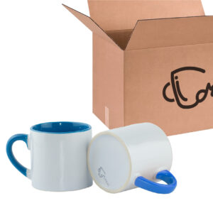 Mini Mug Azul Claro de 6 oz Color Interno y Oreja Para Sublimar CajaX48 und