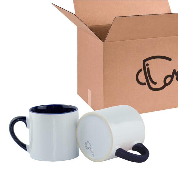 Mini Mug Azul Oscuro de 6 oz Color Interno y Oreja Para Sublimar Caja X48 und
