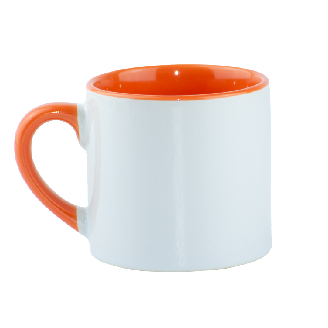 Mini Mug Naranja de 6 oz Color Interno y Oreja Para Sublimar Caja X48 und - Imagen 2