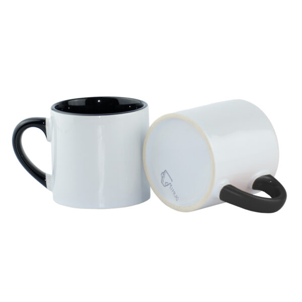 Mini Mug Negro de 6 oz Color Interno y Oreja Para Sublimar Caja X48 und - Imagen 3