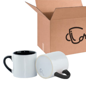 Mini Mug Negro de 6 oz Color Interno y Oreja Para Sublimar Caja X48 und
