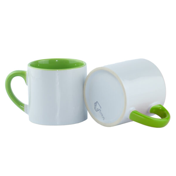 Mini Mug Verde Claro de 6 oz Color Interno y Oreja Para Sublimar Caja X48 und - Imagen 3